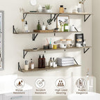 Deep Floating Shelves for Wall,36Wx8D Wall Mounted Shelves Set of 2,Wall Storage Floating Shelf with Sturdy Metal Brackets fo