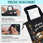 Car Garbage Bag Cute Brown Sloth and Floral Hanging Canvas Car Trash Bag Drawstring Car Back Seat Organizer for Car Back Front Seat Console with Adjustable Buckle