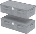 Underbed Storage Box, Foldable Bed Sheet Organizer, Cube Bags Container with Lid for Organizing Clothes, Blankets, Comforter,