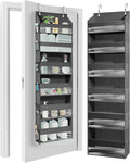 HOMELUX THEORY UPGRADED 6 Tiers Over The Door Organizer Hanging - 100D EXTRA THICK & 50lbs HUGE CAPACITY, 12 Side Mesh Pocket