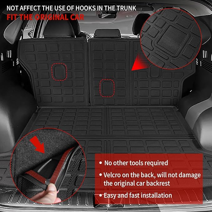 Floor Mats Compatible with 2022-2025 2026 Hyundai Tucson Trunk Mat Cargo Liner Cargo Mat TPE All Weather Back Seat Cover Protector 2024 Tucson Accessories(Floor Mats+Backrest Mats+Trunk Mat)