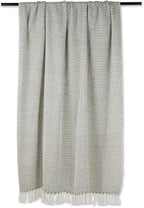 DII Woven Throw Collection 100% Cotton, Basketweave, 50x60, Artichoke Green