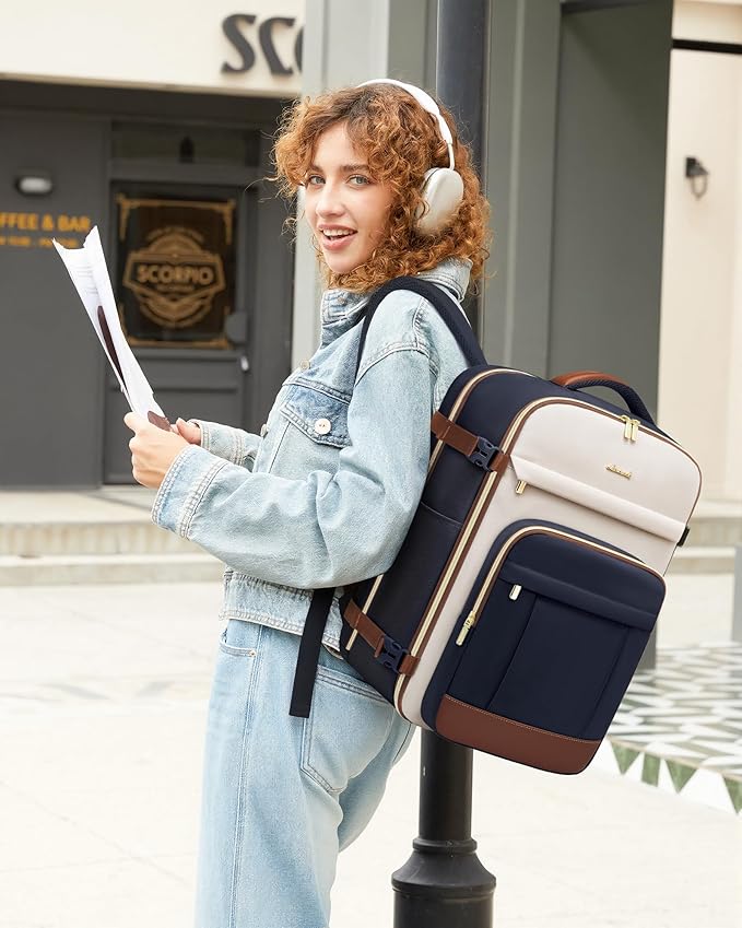 LOVEVOOK Travel Backpack for Women & Men - 17.3 Inch Carry On Backpack & Personal Item Backpack for Airlines, Spacious and Du