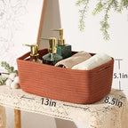MiniArk Small Storage Baskets for Organizing | Closet Organizer Bins | Shelf Toy Basket | Woven Rope Baskets | Cube Decorativ