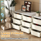 Qaba 3 Tier Kids Storage Unit, Toy Organizers and Storage with 9 Drawer Chest for Kids Bedroom Nursery Kindergarten Living Ro