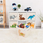 CLCROBD Foldable Animal Cube Storage Bins Fabric Toy Box/Chest/Organizer for Toddler/Kids Nursery, Playroom, 13 inch (Dog)