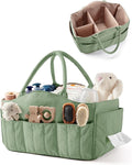 Marscamd Quilted Baby Diaper Caddy with Detachable Dividers and Wipes Pocket, Lightweight Baby Caddy Organizer with Handles a