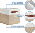 Temary Fabric Storage Cubes Bins, 11 inch Cube Storage Baskets, Foldable Cube Bins Set with Handles, Decorative Storage Boxes