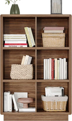 ChooChoo 3-Tier Bookshelf, 6 Cube Storage Organizer, Wooden Bookcase with Storage, Cube Storage Bookshelf for Bedroom and Hom