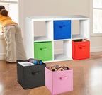 Handy Laundry 6-Pack Foldable Cube Storage Bins – Decorative Collapsible Organizer for Shelves, Closets, Underbed, Clothes, o