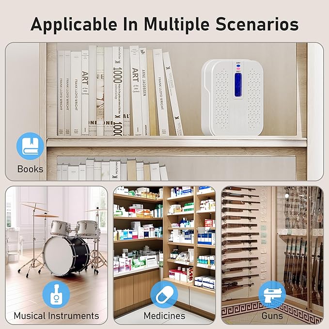 Rechargeable Small Dehumidifier, Portable Mini Dehumidifier for Bathroom, Highly Efficient Dehumidification, Energy Saving,