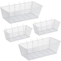 Sieral 4 Pcs Pegboard Baskets Metal Wire Shelf Baskets Peg Board Organizer Accessories Wall Mount Organizer Attachments for G