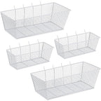 Sieral 4 Pcs Pegboard Baskets Metal Wire Shelf Baskets Peg Board Organizer Accessories Wall Mount Organizer Attachments for G
