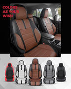 FREESOO Black Brown Car Seat Covers Full Set - Faux Nappa Leather Seat Covers for Cars, with Front Seatbelt Pads, Ultra Water