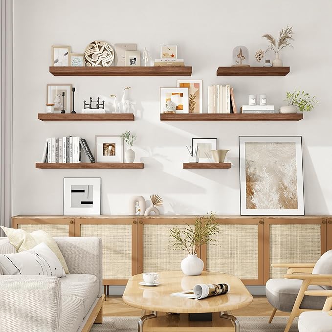 Fun Memories 16 Inch Floating Shelves for Wall, 9.3Inch Deep Floating Shelf, Extra Deeper & Thicker Wall Mounted Storage Shel