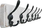 Dseap Coat Rack Wall Mounted - 24" Long 6 Tri Hooks, Heavy Duty Wooden Wall Coat Hanger Coat Hook for Clothes Hat Jacket Clot