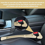 2pcs Car Seat Gap Filler, No Drop Guard Universal Gap Organizer Between Seat and Console Prevents Phone Keys Cards Falling (Beige)