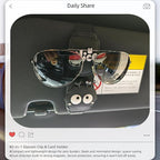 Car Sunglasses Holder Eyeglass Clip with Sun Visor Storage for Cards Magnetic Eyewear Clamp Car Decor