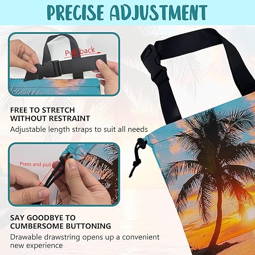 Car Garbage Bag Palm Tree Sunset at a Beach Hanging Canvas Car Trash Bag Drawstring Car Back Seat Organizer for Car Back Front Seat Console with Adjustable Buckle