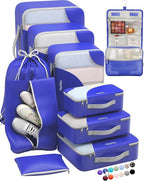 ALL INCLUDED 10 Set Durable Packing Cubes for Suitcases,OlarHike Essentials for Travel, UPGRADED Anti-Tear Stitching, NEW Imp