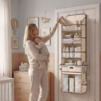 Baby Nursery Over The Door Organizer – 5-Tier 10 Pocket Hanging Storage with Removable Diaper Caddy & 3 Sturdy Hooks, 55LBS C
