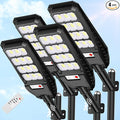 VUAA 4 Pack Solar Street Lights Outdoor Waterproof, 6500K 6000LM LED Street Light Dusk to Dawn,Solar Motion Sensor Lights Out