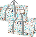 BALEINE 2-Pack Oversized Moving Bags with Reinforced Handles, Heavy-Duty Storage Tote for Clothes, Moving Supplies (Mosaic, 2