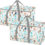 BALEINE 2-Pack Oversized Moving Bags with Reinforced Handles, Heavy-Duty Storage Tote for Clothes, Moving Supplies (Mosaic, 2