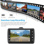 Dash Cam Front with 32G SD Card, BOOGIIO 1080P FHD Car Driving Recorder 3'' IPS Screen 170°Wide Angle Dashboard Camera Alumin