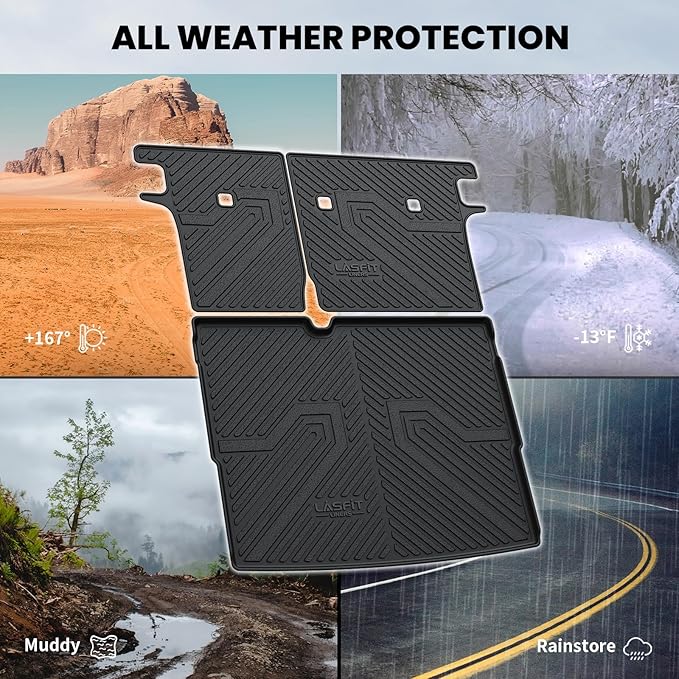 LASFIT Cargo Mat & Backrest Mats for Nissan Kicks 2025-2026 (Not Fit AWD & 2025 Kicks Play), All Weather TPE Custom Fit Easy Clean Durable No-Curling Trunk Mat for Kicks 2025-2026 S/SV/SR Cargo Liner