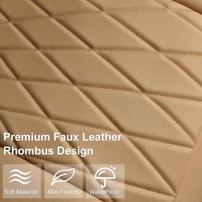 CAR PASS 2 Pack Front Car Seat Covers, Bottom Seat Covers Full Wrapped with Storage Pocket, Anti Slip Car Seat Protectors, Wa