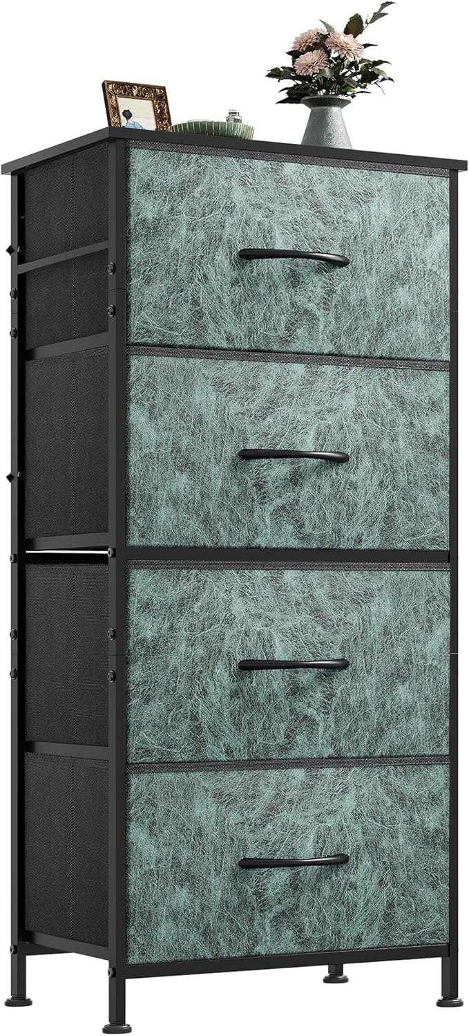 WLIVE Dresser with 4 Drawers, Storage Tower, Organizer Unit, Fabric Dresser for Bedroom, Hallway, Entryway, Closets, Sturdy S