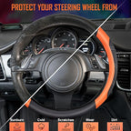 CAR PASS Line Rider Microfiber Leather Sporty Steering Wheel Cover Universal Fits for 95% Truck,SUV,Cars,14.5-15inch Anti-Sli