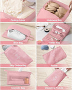 Packing Cubes 10 PCS, Mesh Breathable Luggage Organizers Bags, Packing Organizers, Durable Travel Essentials Bags Set, Travel