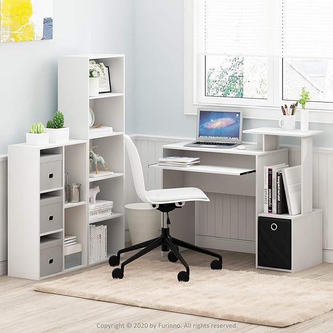 Furinno LUDER Book Shelf, 5-Tier Bookshelf, Bookcase with Open Shelves, 9.4 x 15.8 x 52, Easy Assembly, for Living Room, Bedr