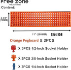 FREE ZONE Bit Organizer Set (Orange) – 158-Hole Bit Storage – 1/4" Hex Bits & Drive Bits Adapter Storage – Toolbox Storage (T