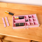 Frebeauty Acrylic Jewelry Organizer Earring Organizer Box with 5 Drawers Earring Holder Organizer with Velvet Trays Clear Jew