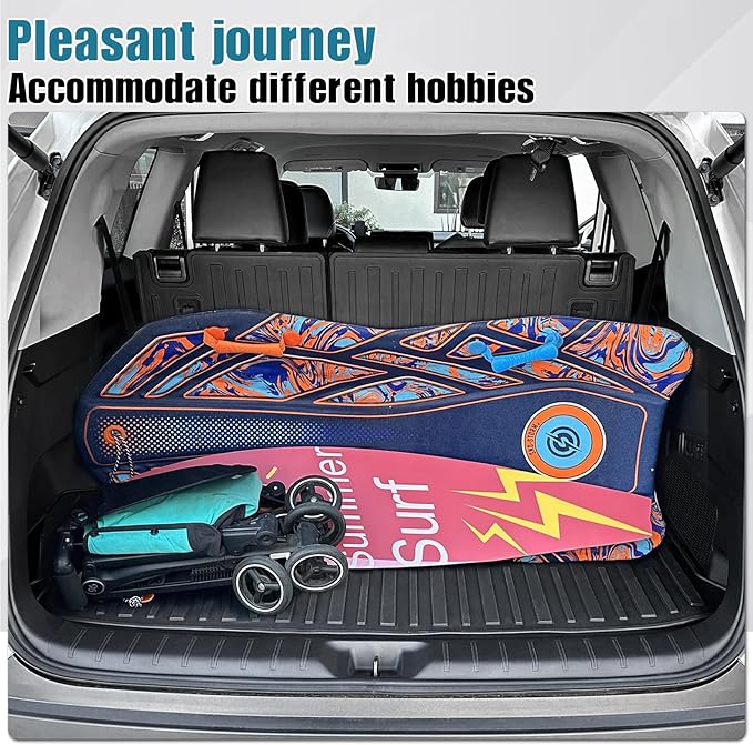 Floor Mats Cargo Mat with Backrest Mat for 2024 2025 2026 Toyota Grand Highlander 7 Seat Car Mat Accessories, All Weather TPE Cargo Liner Trunk Mat (Grand Highlander-Full Set)