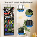 Over the Door Organizer for Toy Guns, Toy Gun Storage Organizer with Pockets and Slots for Kids Foam Blasters, Darts, Goggles