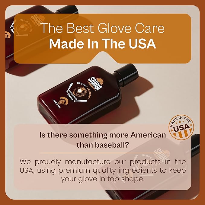 SARNA BASEBALL Glove Leather Conditioner - Use on Baseball Gloves, Softball Gloves, and Other Leather Sports Equipment - Made