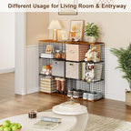 Wire Cube Closet Organizer and Storage Shelf with Extra Woodtop, 11.8“ Sturdy 6 Cube Storage Organizer Shelf, Modular Cubby S