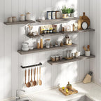 40 Inch Floating Shelves for Wall Set of 2, 8"D Wood Grain Bathroom Shelves with Invisible Brackets, Easy Install Engineered 