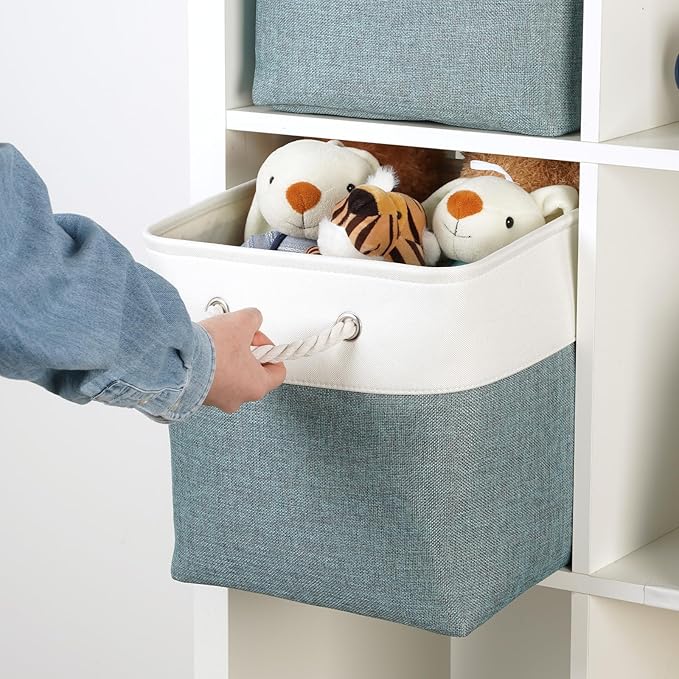 Temary 12 Inch Cube Storage Baskets 4 Pack Fabric Storage Bin for Organizing, Shelf Baskets for Home Office Closet, Collapsib