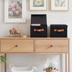 GRANNY SAYS Small Storage Bins with Lids, Small Storage Boxes, Shelf Baskets for Shelf, Collapsible Storage Bins for Living R