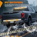 Nilight 60 Inch Truck Tailgate Strobe Light Strip Tail Emergency Bar Rear Window Warning Lamp Ultra-Bright Double Row 360 LED for Pickup Trailers Construction Vehicles Car SUV, Amber White