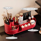 Rotating Makeup Organizer for Vanity with Brush Holder, Cosmetic Makeup Storage Organizer, Large Spinning Makeup Skincare Org