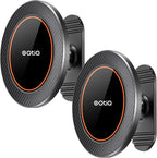 OQTIQ Magnetic Car Phone Mount Holder, Dashboard Mount with 3M Adhesive, Black Carbon Fiber, Aluminum, MagSafe Compatible for iPhone 17/16/15/14/13/12, 360-Degree Adjustable, 2 Pack (Orange-2 Pack)