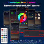 Car Led Strip Lights, Interior Car Lights, App and RF Remote Control Ambient Lighting Kit with RGB 16 Million Colors Fiber Optics&Music Sync Rhythm, USB Neon Light Accessories for Center Console&Door