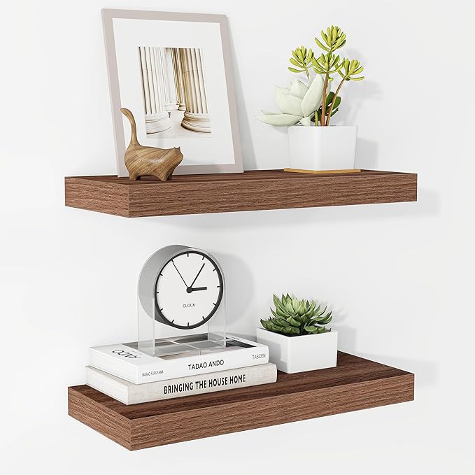 Fun Memories 16 Inch Floating Shelves for Wall, 9.3Inch Deep Floating Shelf, Extra Deeper & Thicker Wall Mounted Storage Shel
