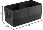 Handy Laundry Car Trunk Organizer - Large 2 Compartment Storage Bin with Non-Slip Fastener, Mesh Side Pockets & Heavy-Duty